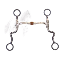 Horse Bit 5” Mouth 7” Cheeks Curb With Copper Rollers  CAV004 - £46.51 GBP