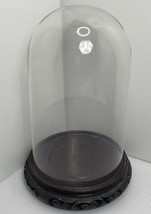Old Large Glass Cloche Dome Display Bell Wood Base 9.5” Tall X 6” W Inside - £45.54 GBP