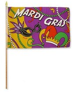 Mardi Gras Party Flag 12&quot; x 18&quot; - 12x18 Inch 12 Pack - £23.50 GBP