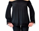 FOR LOVE &amp; LEMONS Damen Bluse Elegant Stilvoll Schulterfrei Schwarz Größe S - $44.79