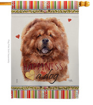 Red Chow Happiness - Impressions Decorative House Flag H110249-BO - £29.64 GBP