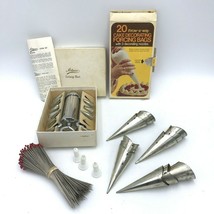 Vtg Ateco Icing Set Nutbrown England Piping Nozzles Tips Lot Baking 6&quot; Pin  - £35.49 GBP
