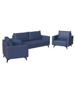 LeisureMod 3-Piece Sofa Set with 2 Single Three-Seater Wide Couch Uphols... - $2,163.84