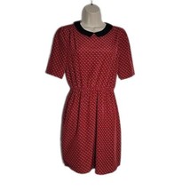 XXI Cute Red Horse Dress ~ Sz S ~ Stretchy Waist ~ Knee Length ~ Short Sleeve - £17.56 GBP