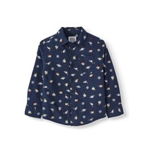 365 Kids from Garanimals Boys Long Sleeve Printed Button Down Shirt, Sizes 4-10. - £17.52 GBP