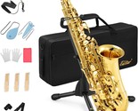 Alto Saxophone E Flat Gold Lacquer Eastar As-Ii Student Alto Beginner Sa... - $389.98