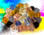 50 pcs Cube Beads Color Mix Czech Fire Polished Glass 6mm Faceted Square... - $12.19