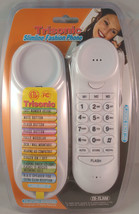 White Wall Desk Corded Slim Home Telephone Landline Lighted Flashing Led Ringer - $18.90