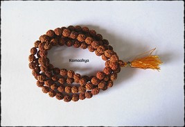 Rudraksha Mala Holy Hindu 108 + 1 Beads Rosary Mala 6 Mm Size Necklace Energized - £7.62 GBP