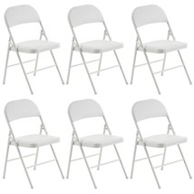 6pcs Elegant Foldable Iron &amp; PVC Chairs for Convention &amp; Exhibition White - £202.45 GBP