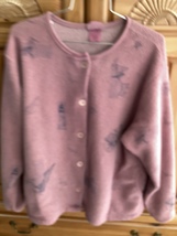 Artisans fleecy mauve button shirt or light jacket w/ pockets Women’s Si... - £19.97 GBP