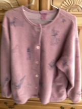 Artisans fleecy mauve button shirt or light jacket w/ pockets Women’s Si... - $24.99