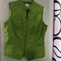 A line by Anne Klein, green full zip vest - £16.14 GBP