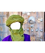 Authentic Green tuareg scarf, Berber scarf, tuareg tagelmust, moroccan s... - $1,778.54 MXN