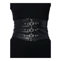 Hot Topic Women Black Zip Triple Buckle Waist Corset Size L/XL NWT Broke... - €11,01 EUR