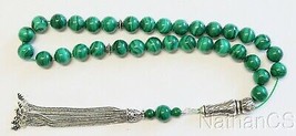 Luxury Prayer Beads Tesbih AA Grade Malachite &amp; Sterling Quality Collect... - £307.54 GBP