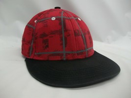 W Logo Youth Hat Red Black Damaged Snapback Baseball Cap - £9.42 GBP