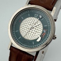 VTG Infinity Quartz Watch Unisex Silver Leather Golf Theme Analog New Ba... - $26.59