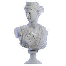 Artemis Diana Bust Head Greek Roman Goddess Statue Handmade Sculpture 19.88 in - $288.92