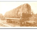 RPPC Douglas Fir Log Marysville &amp; Northern Railway Washington Postcard R21 - £14.97 GBP