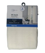 NEW Mainstays 95 Inch 2 Panel Panel Woven Ivory Curtains Rod Pocket 40” ... - $33.55 CAD