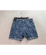 Justice Midi Shorts Girls Size 14 Blue Denim Smiley Cotton Pockets Soft ... - $20.22