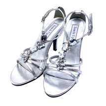 Touch Ups Latoya Silver Rhinestone Y-Strap Stiletto Heels Shoes 339 New - £27.69 GBP