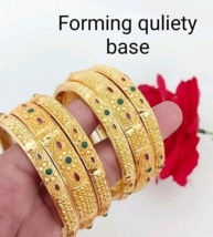 Indian Gold Plated Bollywood Style Bangle Bracelet Bridal Wedding Jewelry Set - £22.27 GBP
