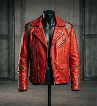 Michael Jackson BEAT IT inspired Red Leather Jacket  - $285.00