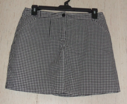 Excellent Womens White Stag Black &amp; White Gingham Check Skort Size 10 - £20.14 GBP