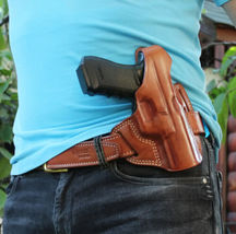 Fits Springfield XDM 40 Calib. Compact 3.8”BBL Leather 3-Slot Belt Holster #1160 image 2