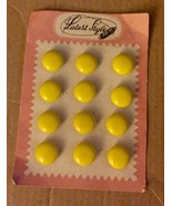 Vintage 1940s Latest Style Lemon Yellow Pressed Czech Glass Round Shank ... - $603.65 MXN