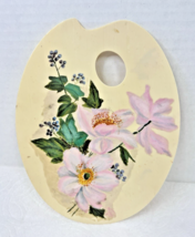 Victorian Celluloid Artist Palette Floral and Berry Hand Painting 8 x 6 1/4 - $28.22