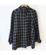 Lauren Ralph Lauren Black White Window Pane Coat Jacket Hidden Buttons Sz L - $61.54 CAD