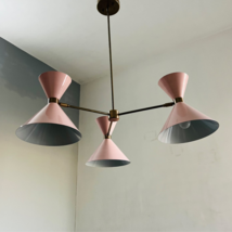 Mid-Century Modern Stilnovo Sputnik Chandelier: 3-Arm Ceiling Light Fixture - £463.37 GBP