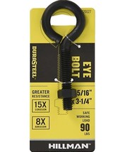 Hillman 320127 Black Coated Durasteel Eye Bolt with Nut Size 5/16&quot;-18 x ... - £8.34 GBP