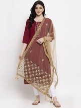 Womens Gold-Toned Woven Design Dupatta with free shipping - £11.41 GBP