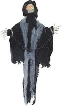 Reaper Prop Skeleton Animated Slashing Black Chains Skull Haunted House SS89305 - £39.53 GBP