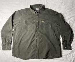 Carhartt Shirt Mens 2XL Green Button Down Long Sleeve Canvas Workwear S0... - $30.00