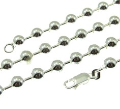 6MM Solid Genuine 925 Sterling Silver Italian Round Ball Bead Pelline Chain - £48.63 GBP+