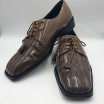 Vintage Giorgio Brutini Men&#39;s Brown Genuine Leather Square Toe Dress Shoes - £47.40 GBP