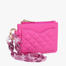 Rhodes Quilted Wallet with Chain Bangle Metallic Cupid Pink - £23.00 GBP