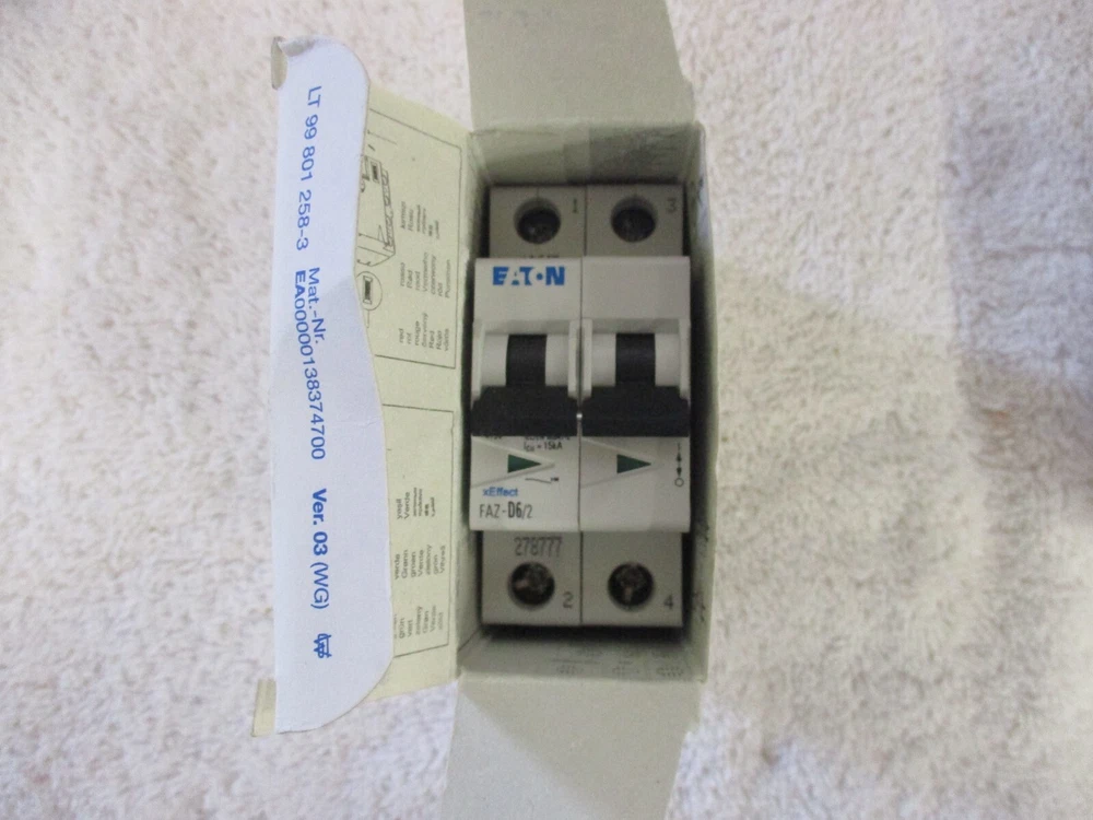 6A Miniature Circuit Breaker FAZ-D6/2 - $95.04