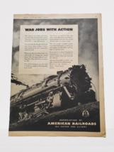 American Railroads All United For Victory WW2 Vintage Print Ad 1944 - £11.73 GBP