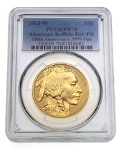 2013-W G$50 Gold American Buffalo Reverse Proof Graded by PCGS as PR70 - £2,824.97 GBP