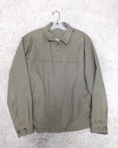 Vtg Cotton Fieldmaster Mens Chore Coat Collar Zip Jacket Lined Mens Medium Khaki - £34.79 GBP