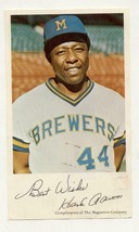 Hank Aaron Compliments of Magnavox color photo Milwaukee Brewers 1975 - £15.63 GBP