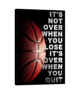 Baksetball Quotes It&#39;s Not Over When You Lose Canvas Wall Art Kids Offic... - $323.05 MXN+