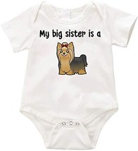 My Big sister is a yorkie 02 Infant Romper Creeper - Baby Shower - Baby Reveal - - £11.77 GBP