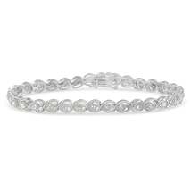 Exquisite Diamond Spiral Link Bracelet with Cttw Miracle Plate Set - £214.68 GBP